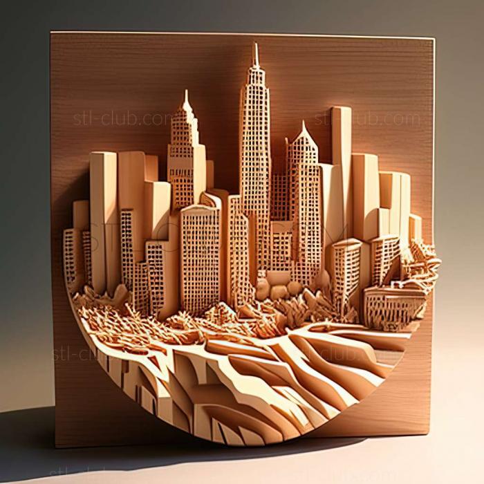 3D model city skyline (STL)